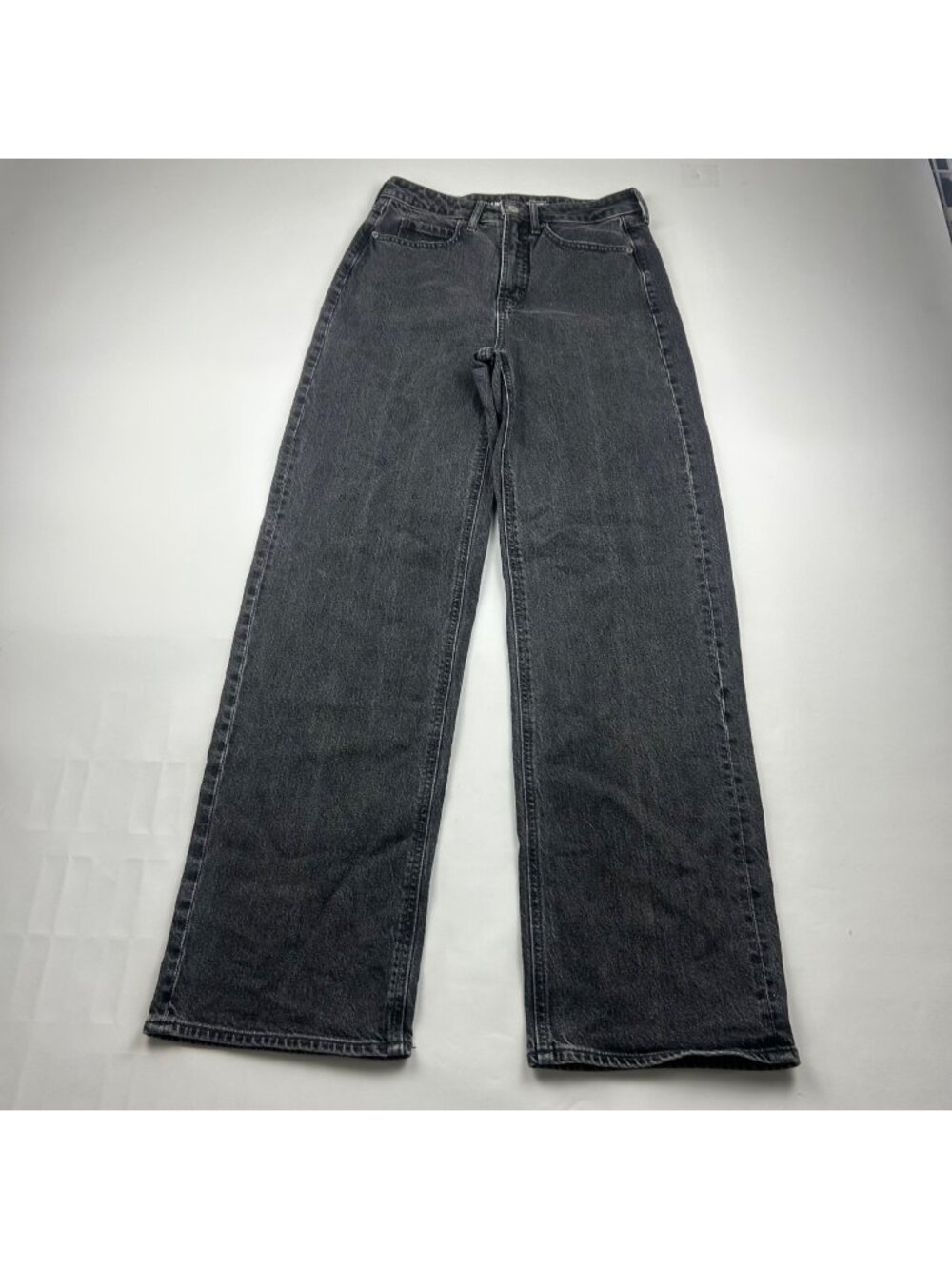 TALL Old Navy Washed Black Denim High Rise Wide Leg Jeans 4T